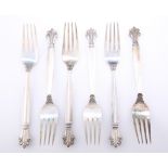 A SET OF SIX DANISH STERLING SILVER DINNER FORKS