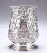 AN EARLY GEORGE III SILVER TANKARD