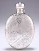 AN EDWARDIAN SILVER HIP FLASK