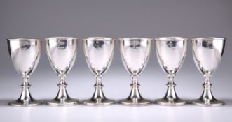 A SET OF SIX SILVER GOBLETS