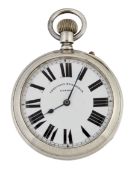 A SILVER PARKINSON & FRODSHAM OPEN FACED POCKET WATCH