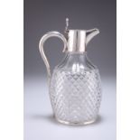 A VICTORIAN SILVER-MOUNTED CUT-GLASS CLARET JUG