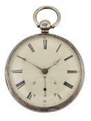 A SILVER OPEN FACED POCKET WATCH