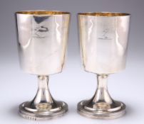 A PAIR OF GEORGE III SILVER GOBLETS