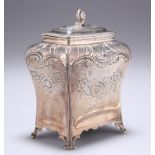 A GEORGE III SILVER CADDY