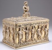 A GERMAN ARCHEOLOGICAL REVIVAL PARCEL-GILT SILVER CASKET