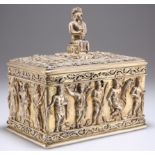 A GERMAN ARCHEOLOGICAL REVIVAL PARCEL-GILT SILVER CASKET