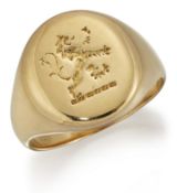 AN 18 CARAT GOLD SIGNET RING