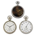 A GROUP OF THREE MILITARY POCKET WATCHES
