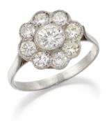 A DIAMOND CLUSTER RING