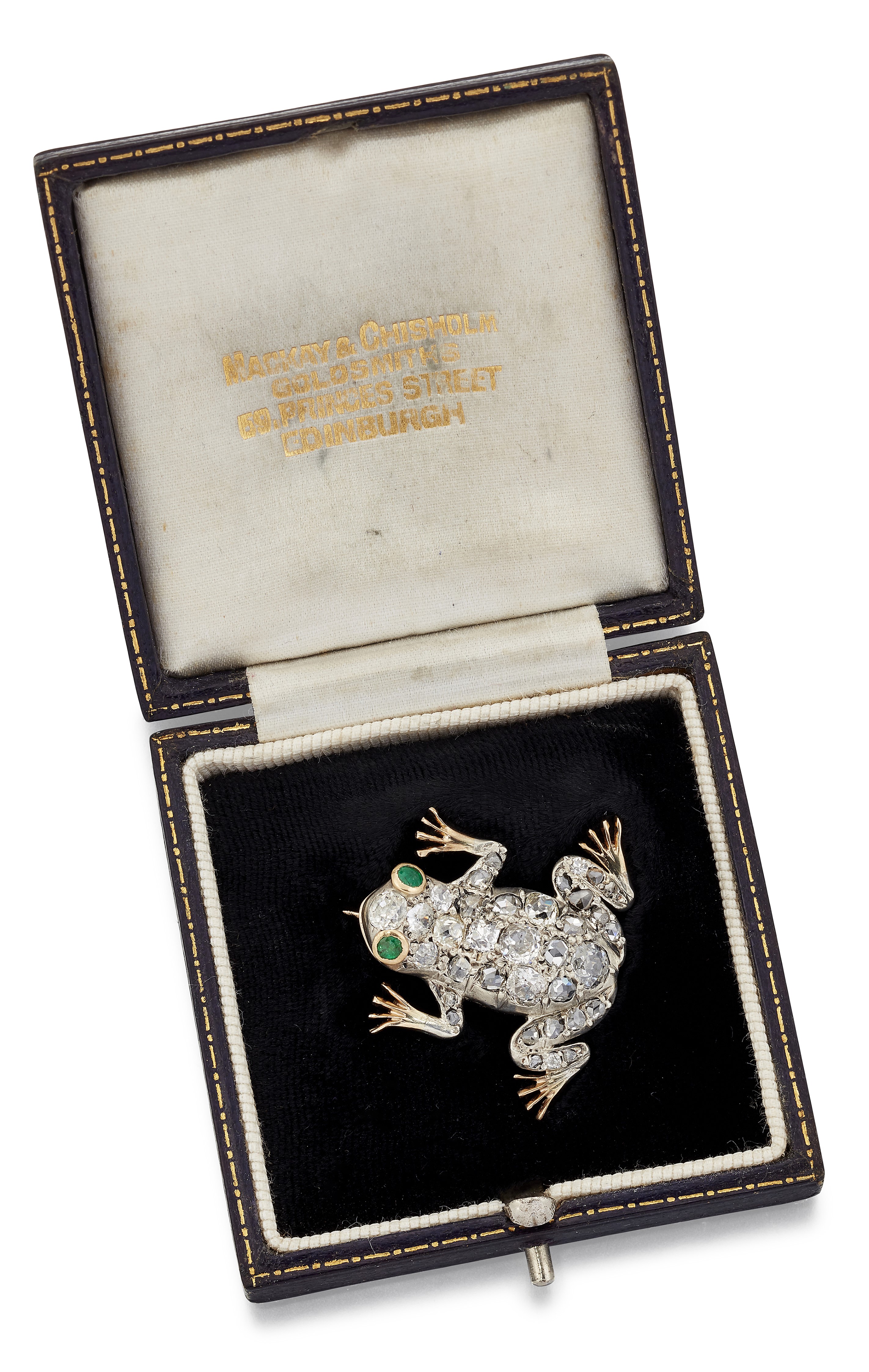 A DIAMOND AND EMERALD NOVELTY FROG BROOCH - Image 2 of 2