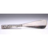 A CHINESE SILVER-HANDLED SHOE HORN