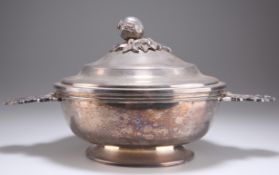 A FRENCH SILVER-PLATED TUREEN AND COVER