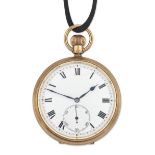 A 9 CARAT GOLD OPEN FACED POCKET WATCH