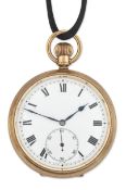 A 9 CARAT GOLD OPEN FACED POCKET WATCH