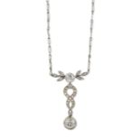 AN EARLY 20TH CENTURY DIAMOND PENDANT ON CHAIN