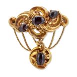 A VICTORIAN GARNET BROOCH