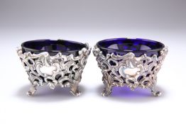 A PAIR OF EARLY VICTORIAN SILVER SALTS