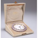 AN ENAMEL STRUT CLOCK, CIRCA 1920