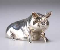 AN ELIZABETH II SILVER MODEL OF A PIG