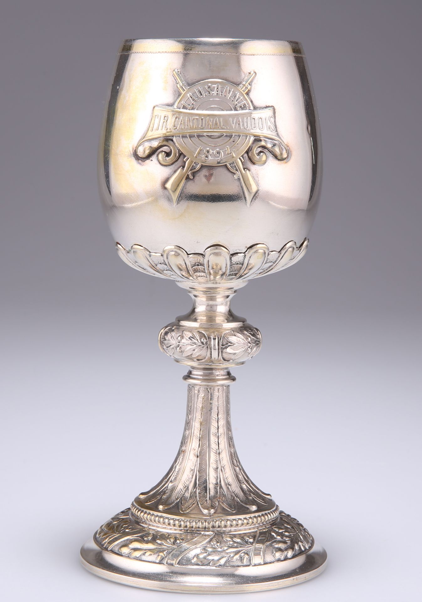 A CONTINENTAL WHITE-METAL GOBLET