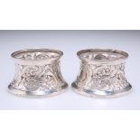 A PAIR OF VICTORIAN SILVER NOVELTY NAPKIN RINGS