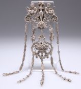 A FRENCH SILVER CHATELAINE, 19TH CENTURY