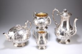 A VICTORIAN IRISH SILVER FOUR-PIECE TEA SERVICE