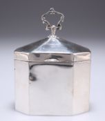 AN EDWARDIAN SILVER MINIATURE CADDY