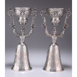 A LARGE PAIR OF GEORGE V SCOTTISH SILVER WAGER CUPS