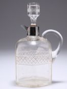 A LATE VICTORIAN SILVER-COLLARED BOTTLE