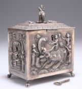 A BURMESE SILVER CADDY