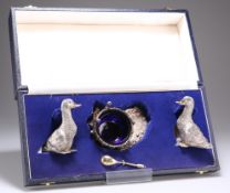 A RARE ELIZABETH II SILVER NOVELTY CRUET SET