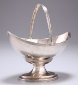 A GEORGE III SILVER SWING HANDLED SUGAR BASKET