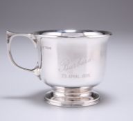 A GEORGE V SILVER CHRISTENING MUG