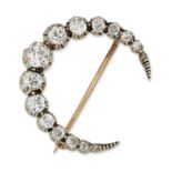 A DIAMOND CRESCENT BROOCH