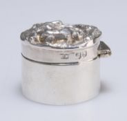 A VICTORIAN SILVER PILL BOX