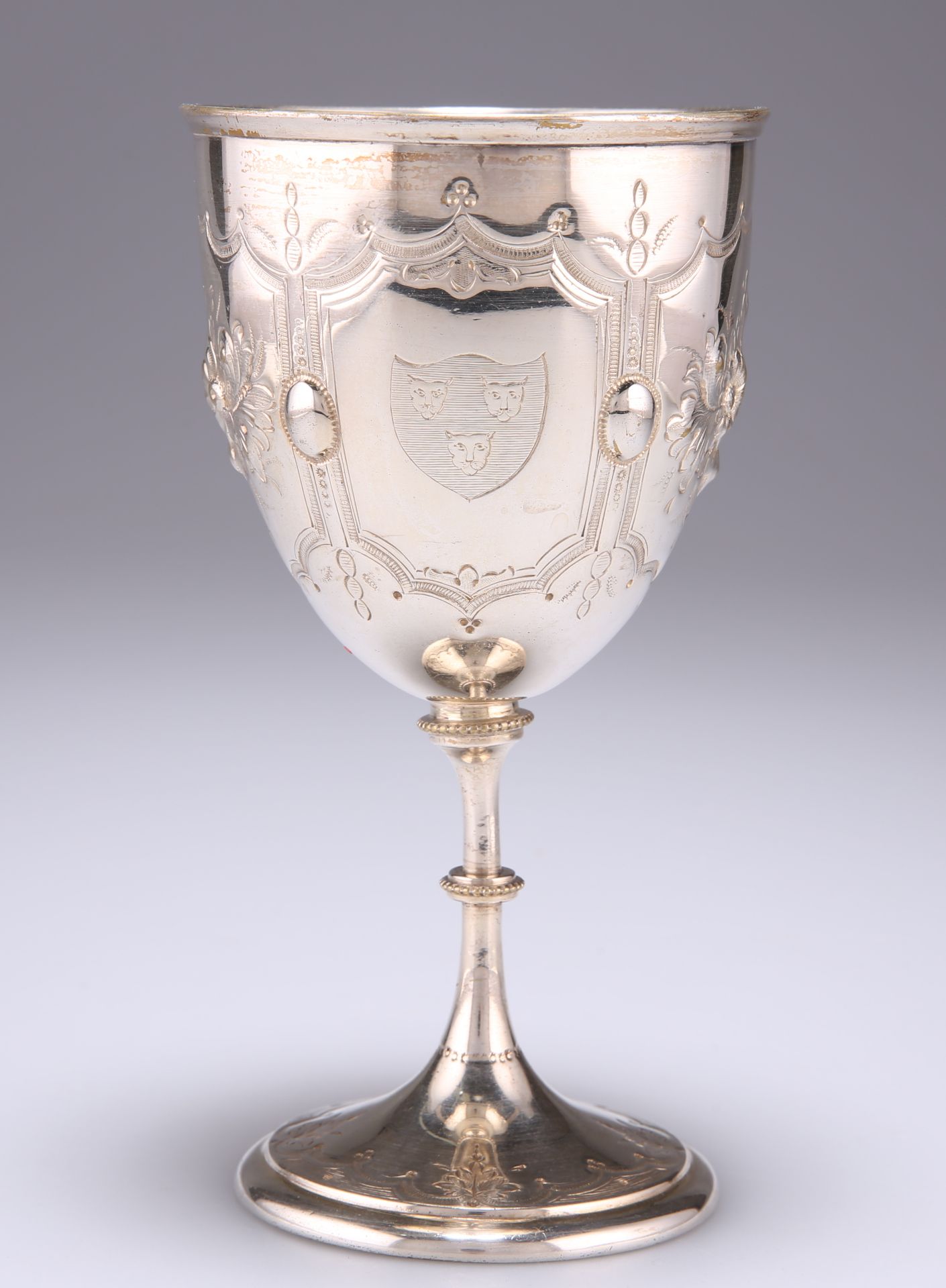 A CONTINENTAL WHITE-METAL GOBLET