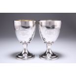 A PAIR OF PROVINCIAL GEORGE III SILVER GOBLETS