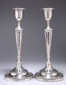 A HANDSOME PAIR OF VICTORIAN SILVER CANDLESTICKS