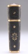 A 19TH CENTURY BLACK SHAGREEN ETUI