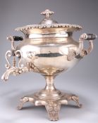 A 19TH CENTURY SILVER-PLATED SAMOVAR