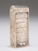 AN UNUSUAL VICTORIAN SILVER SLIDE-OPENING NOVELTY SNUFF BOX