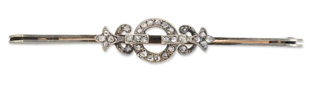 A DIAMOND BAR BROOCH