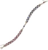 AN ART DECO SAPPHIRE, RUBY AND DIAMOND BRACELET