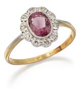 A SPINEL AND DIAMOND CLUSTER RING