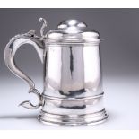 A RARE GEORGE I PROVINCIAL SILVER LIDDED TANKARD