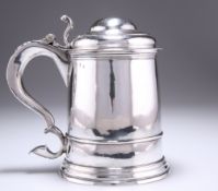 A RARE GEORGE I PROVINCIAL SILVER LIDDED TANKARD