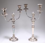 A PAIR OF OLD SHEFFIELD PLATE CANDELABRA