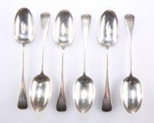 A SET OF SIX EDWARDIAN SILVER DESSERT SPOONS